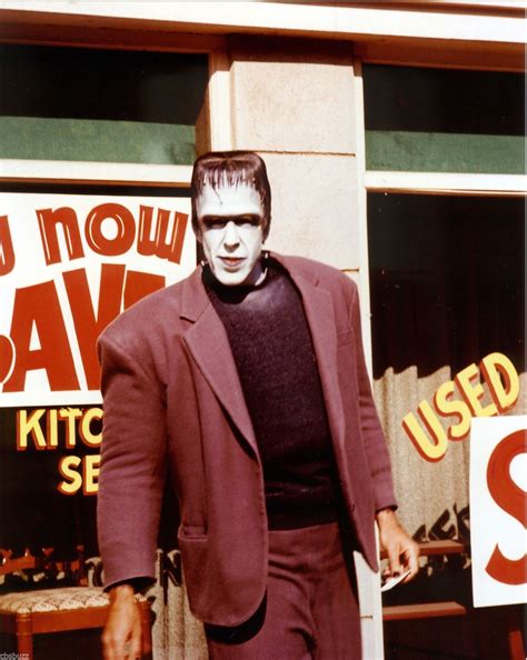 Color Image Of Fred Gwynn In Costume On The Set Of The Munsters