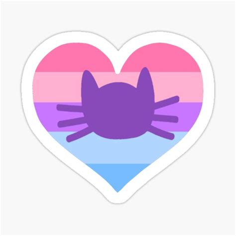Catgender Heart W Logo Sticker For Sale By Thunderplushies Redbubble
