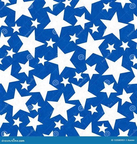 Blue And White Star Shape Seamless Pattern Background Stock Image