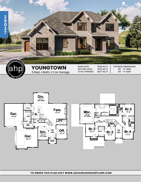 2 Story Traditional House Plan Youngtown Traditional House Plans