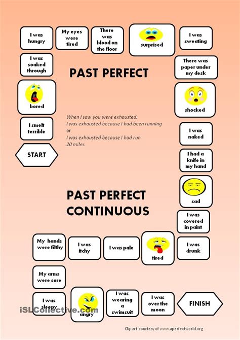 Past Perfect Past Perfect Continuous A Boardgame Board Games