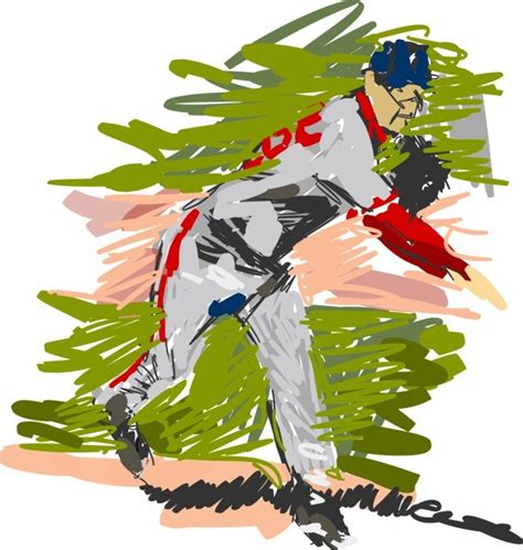 Pitcher Baseball Player Drawing Free Image Download