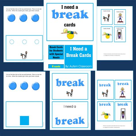 There is a water main break every two minutes and an estimated 6 billion gallons of treated water lost each day in the u.s. Autism Classroom: I Need a Break! Break Cards for Students with Limited Speech