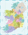 ⊛ Mapa de Irlanda ·🥇 Político & Físico Imprimir | Colorear