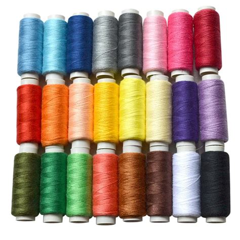 24 Colors 200 Yard Polyester Embroidery Sewing Threads For Hand Sewn