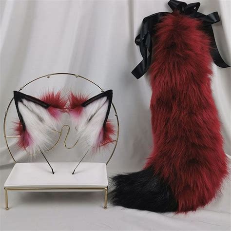 Blood Wolf 22in Tail Wolf Ears Cosplay Animal Ears Plush Etsy