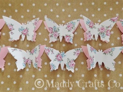 Pink Butterfly Card Making Toppers Flower Butterflies Scrapbooking