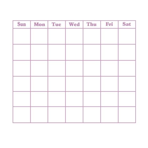 Printable Calendar Grid Blank Calendar Template Free Printable