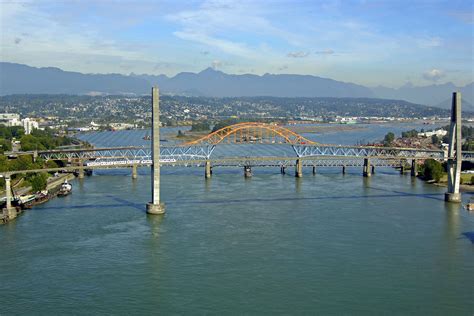 Fraser River Canadian National Railway Bridge In Vancouver Bc Canada