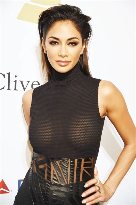 Nicole Scherzinger Flashes Nipples As She Goes Braless In Eye Popping Sheer Black Gown