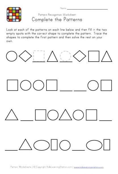 copy the pattern worksheet