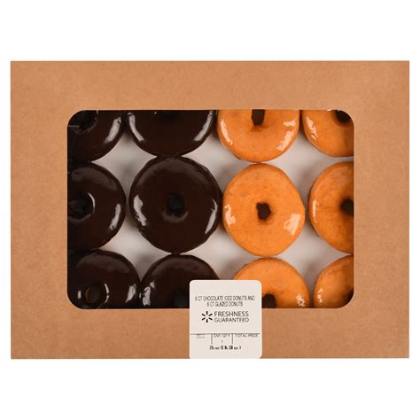 Freshness Guaranteed Chocolate Iced And Glazed Donuts 26 Oz 12 Count