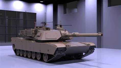 3d Model M1a2 Abrams Tank Vr Ar Low Poly Rigged Animated Cgtrader