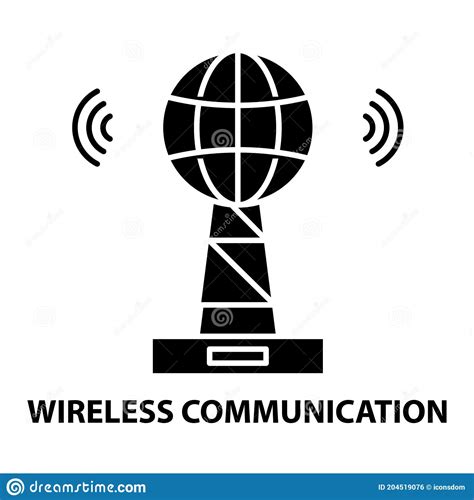 Wireless Communication Icon Black Vector Sign With Editable Strokes