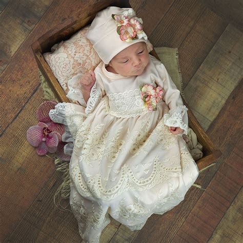 Haute Baby Peach Blush Newborn Gown