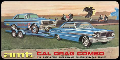 Buy Amt Cal Drag Combo Galaxie Awb Falcon Trailer Scale Model Kit Online At