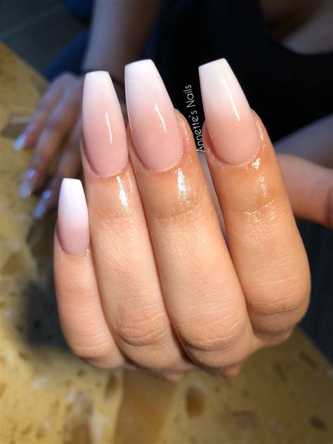 Pink And White Ombre Nails Ombre Acrylic Nails Pink Acrylic Nails