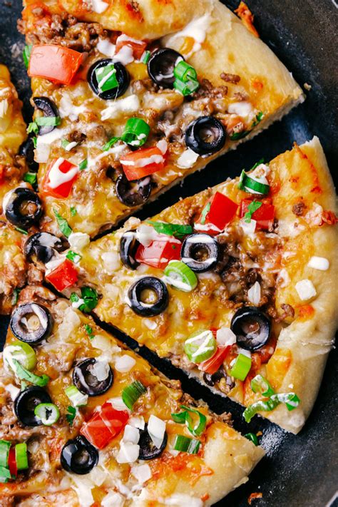 Easy Taco Pizza Skillet Recipe The Food Cafe Just Say Yum