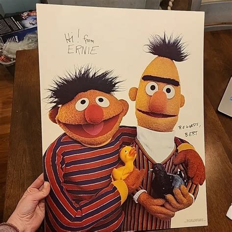 Vtg Ernie And Bert 1978 Poster Sesame Street Art Wall Decor Mounted