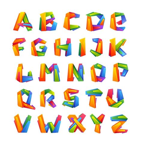 Premium Vector Colorful Alphabet Letters In Low Poly Style