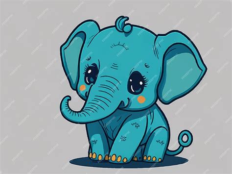 Premium Vector Cute Baby Elephant Cartoon Vector