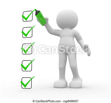 Stock Illustrations Of Checklist 3d People Human