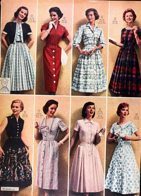 Womens Dresses In The Sears Catalogue Springsummer 1958 Vintage