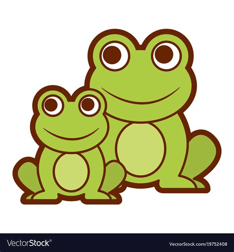 Frogs Cute Animal Sitting Cartoon Royalty Free Vector Image