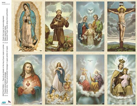 Heavenly Assortment Classic 8 Up Prayer Cards Peka Memorial Cards