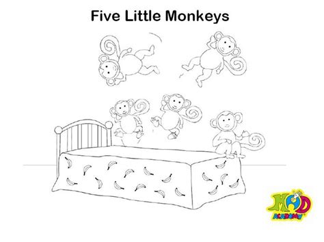 37 Nice Pict 5 Little Monkeys Coloring Page 5 Little Monkeys Jumping