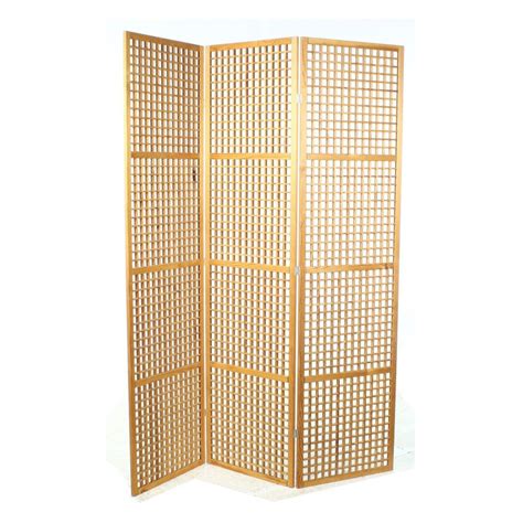 Contemporary Pine Lattice Folding Screen Room Divider Ebay