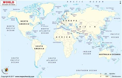 World Ocean Map World Ocean And Sea Map Oceans Of The World World Map Continents Continents