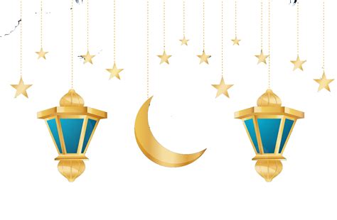Ramadan Kareem Islamic Background With Moon And Lantern Download Png