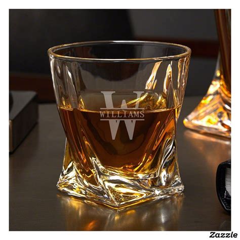 Unique Engraved Twisted 10 Oz Whiskey Glass Zazzle Personalized Whiskey Glass Whiskey