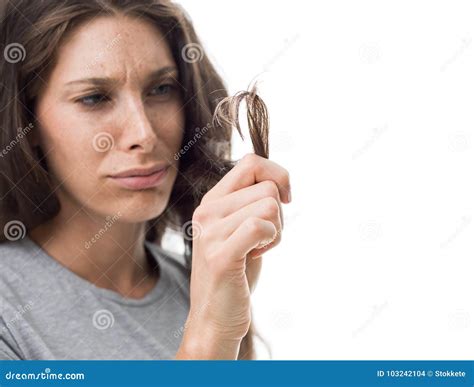 Split Ends And Damaged Hair Stock Photo Image Of Stress Head 103242104