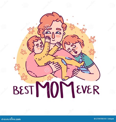 Cute Illustration For Happy Mother S Day Cartoon Characters Of