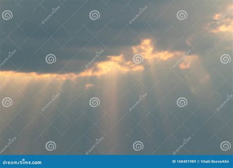 Dramatic Picturesque Colorful Skies With Cloud And Picturesque Sunbeams