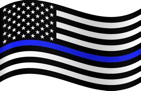 Printable Country Flag Of The Thin Blue Line Waving Vector Country