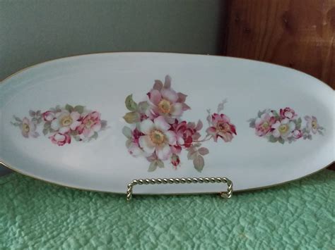 Vintage Gerold Porzellan Bavaria Porcelain Oval Pink Floral Etsy