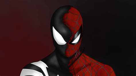 Spider Man Custom Symbiote Red Suit Split 4k Wallpaperhd Tv Shows