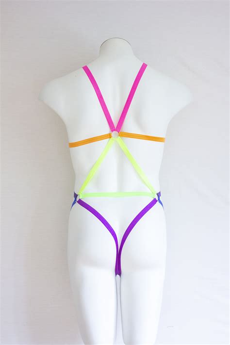 mens body harness rainbow lingerie pride outfit festival fashion men s underwear neon rave