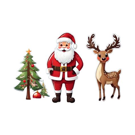 colección de pegatinas navideñas con lindos elementos de temporada png dibujos papa noel