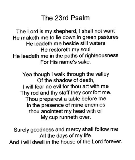 The 23rd Psalm First Scripture I Learned My Favorite Things