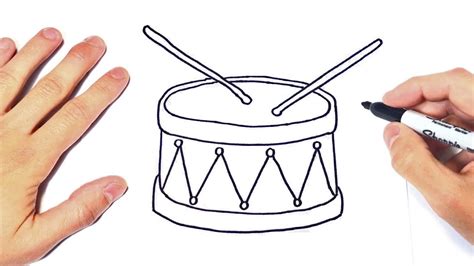 How To Draw A Drum Step By Step Instrument Drawings