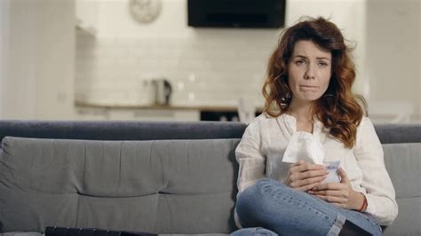 Crying Woman Watching Tv At Living Room Stock Footage Sbv 336920970 Storyblocks