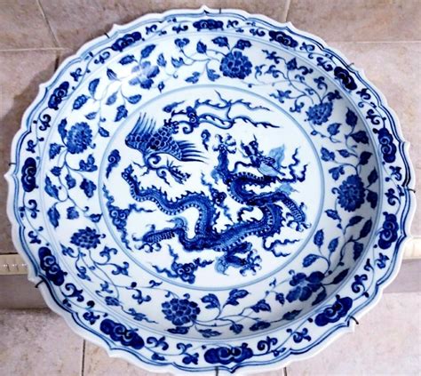 Piring Porcelain Ming China Dim 40 Cm Antik Pajangan Di Carousell