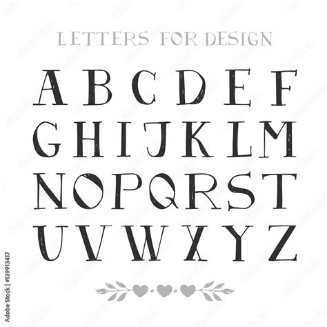 Hand Drawn Serif Font Script Letters For Design Vector Isolated