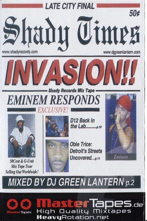 Dj Green Lantern Invasion Shady Records Mixtape 2003 Mixtape Cassette Discogs