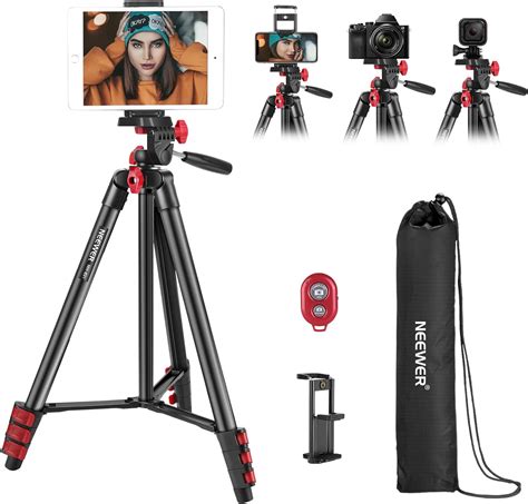 Neewer Tripod Kit 54 Inch Travel Tripod With Remote Carrying Bag And