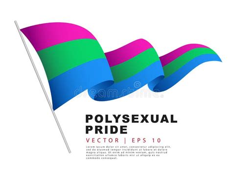 La Bandera Del Orgullo Polisexual Cuelga En Un Asta De Bandera Y Flauta En El Viento Un